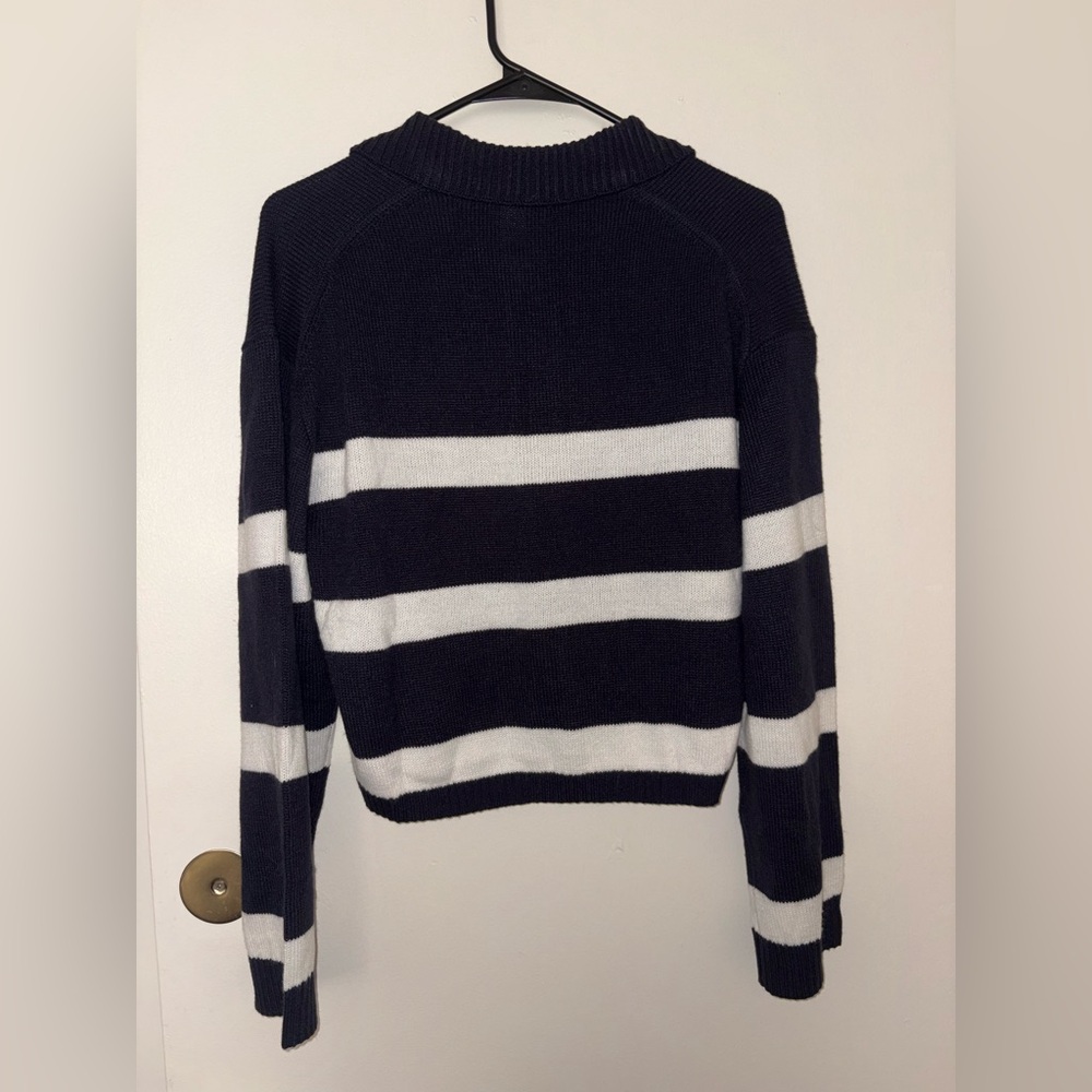 H&M Navy Button-Up Sweater - Picture 2 of 3